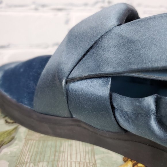 Mercedes Castillo Blue Velvet and Satin Sneakers - Picture 5 of 8